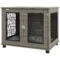 Hondenkooi hondenhuis met kussen, afsluitbaar, voordeur, draadgaas tot 20kg, grijs, 80x56x63cm, ideaal voor kleine honden 1