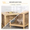 Hondenkooi van hout transportbox met tafelblad, verhoogd ontwerp, natuur, 81x58,5x76 cm 5