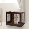 Hondenkooi voor thuis, afsluitbare hondenbox met 2 ingangen, hondenhuis voor kleine honden, bruin, 58,5 x 81 x 66 cm 2