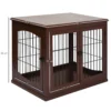 Hondenkooi voor thuis, afsluitbare hondenbox met 2 ingangen, hondenhuis voor kleine honden, bruin, 58,5 x 81 x 66 cm 4