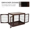Hondenkooi voor thuis, afsluitbare hondenbox met 2 ingangen, hondenhuis voor kleine honden, bruin, 58,5 x 81 x 66 cm 7