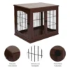 Hondenkooi voor thuis, afsluitbare hondenbox met 2 ingangen, hondenhuis voor kleine honden, bruin, 58,5 x 81 x 66 cm 8