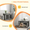 Hondenkooi voor thuis, afsluitbare hondenhok met ingang, hondenbox met schuifdeur, hondenhuis voor grote honden onder 30 kg, grijs, 98 x 58 x 61 cm 6