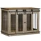 Hondenkooi woning, 120l x 60b x 88,5 h cm, met 2 deuren, huisdierkooi, hondenhok voor middelgrote honden, hondenbox, hondenhuis, eiken 1