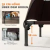 Hondenligbed buiten met dak, verhoogd hondenbed voor grote honden, verkoelend huisdierenbed met wasbaar mesh metalen frame draagtas, huisdierenbed voor buiten kamperen 91x76x90cm, koffie 6