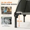 Hondenligbed buiten met dak, verhoogd hondenbed voor grote honden, verkoelend huisdierligbed met wasbaar mesh metalen frame draagtas, huisdierbed voor buiten kamperen 106x76x99cm, lichtgrijs 6