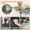 Hondenligbed outdoor met dak, verhoogd hondenbed voor grote honden, verkoelend huisdierligbed met wasbaar mesh metalen frame draagtas, huisdierbed voor buiten kamperen 91x76x90cm, lichtgrijs 7