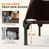 Hondenligstoel outdoor met dak, verhoogd hondenbed voor grote honden, verkoelend huisdierligbed met wasbaar mesh metalen frame draagtas, huisdierbed voor buiten kamperen 106x76x99cm, koffie 6