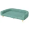 Hondensofa comfortabel huisdiersofa met kussen voor grote honden, verhoogd ontwerp met houten poten, groen 98x67x25cm 1