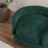 Hondensofa huisdiersofa in fluweeluitstraling met kussen, verhoogd ontwerp & houten poten, groen 9