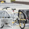 Hondentransportaanhangwagen tot 20kg voor middelgrote honden, met netvensters, veiligheidslijn, 140x71x83cm, oxford stof, zwart 8