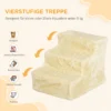 Hondentrap 3 stappen 35 cm huisdiertrap met pluche look, kattentrap voor bed, sofa, katten tot 4,5 kg, beige 5