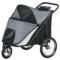 Hondenwagen hondenbuggy met netvensters, opvouwbare kattenwagen met veiligheidslijn, grote rubberen wielen voor middelgrote, grote honden tot 30 kg, oxford, grijs 1