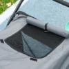 Hondenwagen hondenbuggy met netvensters, opvouwbare kattenwagen met veiligheidslijn, grote rubberen wielen voor middelgrote, grote honden tot 30 kg, oxford, grijs 9