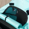 Hondenwagen jogger opvouwbare hondenbuggy voor kleine honden & katten tot 10 kg, kattenbuggy met 3 grote rubberen wielen, kussen, netvensters, opbergmand, kattenwagen met veiligheidslijnen, turkoois 10