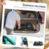 Hondenwagen jogger opvouwbare hondenbuggy voor kleine honden & katten tot 10 kg, kattenbuggy met 3 grote rubberen wielen, kussen, netvensters, opbergmand, kattenwagen met veiligheidslijnen, turkoois 8