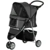 Hondenwagen opvouwbare hondenbuggy voor honden & katten tot 10 kg kattenbuggy met kussen, netvensters, drankhouder, opbergtas, kattenwagen buggy donkergrijs 1