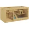 Houten hamsterkooi, speelhuis voor woestijnratten, met schommels, ladders, openklapbaar dak, hut, 100cm, natuur 1