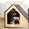 Houten hondenhok gezellige indoor kattenhol & hondenslaapplaats met kussen, voor kleine honden tot 8kg, 60x40x59,2cm 7