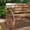 Houten schommelbank, 2 zits schommelbank met armleuning, belastbaar tot 240 kg, voor tuin & balkon, verkoold houtontwerp 9