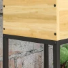 Houten verhoogd bloembed met stalen poten 22x22x54cm voor kruiden en bloemen, ideaal voor tuin en balkon, natuurlijke kleur 9