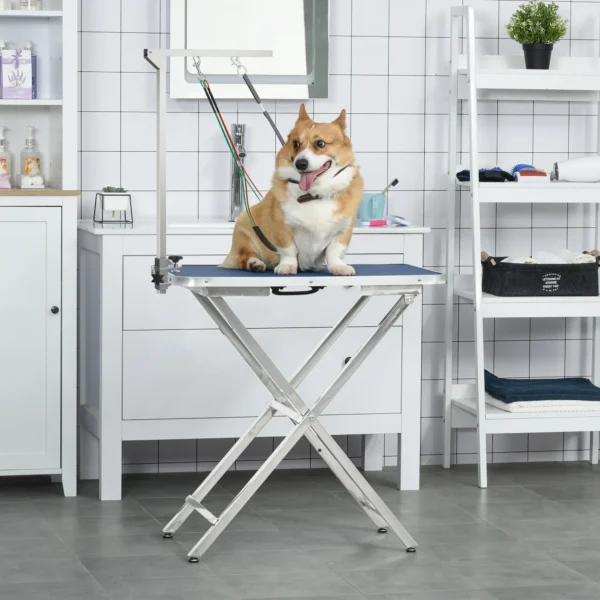 Huisdier vachtverzorgingsarm opvouwbare verzorgingsarm met klem, verstelbare hondentrimtafelarm met haunch houder, voor middelgrote honden 2