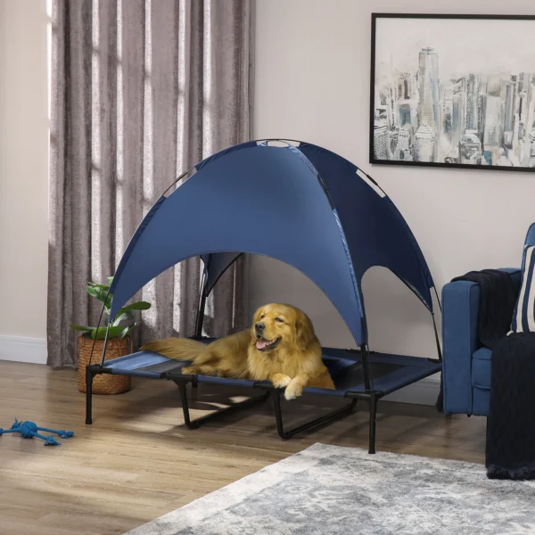 Huisdierbed met baldakijn verhoogd buiten hondenbed met uv bescherming voor middelgrote honden net huisdierbed 2