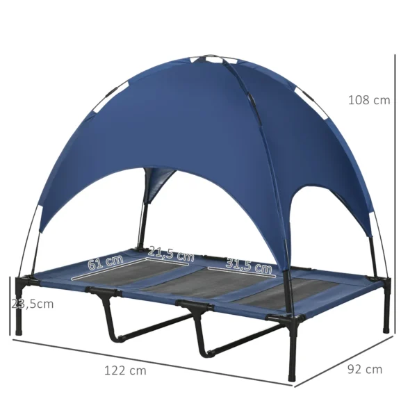 Huisdierbed met baldakijn verhoogd buiten hondenbed met uv bescherming voor middelgrote honden net huisdierbed 4