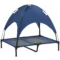 Huisdierbed met baldakijn, verhoogd hondenbed met dak, ademend voor middelgrote honden, donkerblauw, ideaal voor binnen & buiten 1