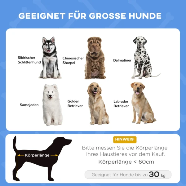 Huisdierbed met baldakijn, verhoogd hondenbed met dak, ademend voor middelgrote honden, donkerblauw, ideaal voor binnen & buiten 5