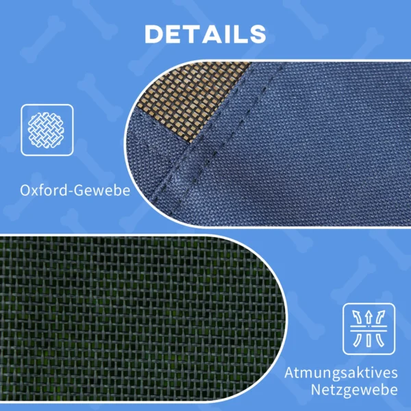 Huisdierbed met baldakijn, verhoogd hondenbed met dak, ademend voor middelgrote honden, donkerblauw, ideaal voor binnen & buiten 6