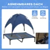 Huisdierbed met baldakijn, verhoogd hondenbed met dak, ademend voor middelgrote honden, donkerblauw, ideaal voor binnen & buiten 7