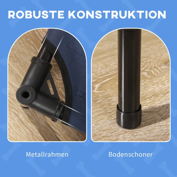 Huisdierbed met baldakijn, verhoogd hondenbed met dak, ademend voor middelgrote honden, donkerblauw, ideaal voor binnen & buiten 9