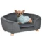 Huisdiersofa, hondenmat, hondenbed, hondensofa, hondenbank, katten sofa met kussen, achterzak, pluche, 70 x 47 x 30 cm 1