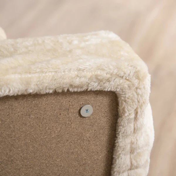 Huisdiertrap 4 traps hondenloopplank met afneembare hoes kattentrap hondentrap dierentrap spaanplaat pluche beige 60 x 35 x 44 cm 10