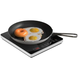 Inductiekookplaat kookplaat 1 plaat draagbare inductiekookplaat met 10 vermogensniveaus en temperatuurniveaus, 2000 w, timer, kinderslot, zwart 1