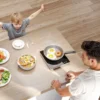 Inductiekookplaat kookplaat 1 plaat draagbare inductiekookplaat met 10 vermogensniveaus en temperatuurniveaus, 2000 w, timer, kinderslot, zwart 10