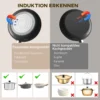 Inductiekookplaat kookplaat 1 plaat draagbare inductiekookplaat met 10 vermogensniveaus en temperatuurniveaus, 2000 w, timer, kinderslot, zwart 9