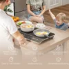 Inductiekookplaat kookplaat 2 plaat draagbare inductiekookplaat met 8 vermogensniveaus en 10 temperatuurniveaus, 3500 w, kinderslot, timer, zwart 5