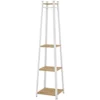 Kapstok, kledingrek met 8 haken, 4 niveaus, jasrek van staal voor kleding, hoeden, entree, hal, 34 x 34 x 170 cm, wit 1