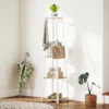 Kapstok, kledingrek met 8 haken, 4 niveaus, jasrek van staal voor kleding, hoeden, entree, hal, 34 x 34 x 170 cm, wit 2