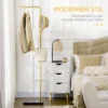 Kapstok kledingrek met haken marmeren basis voor kleding hoeden woonkamer entree 35x25x170cm goud zwart 5