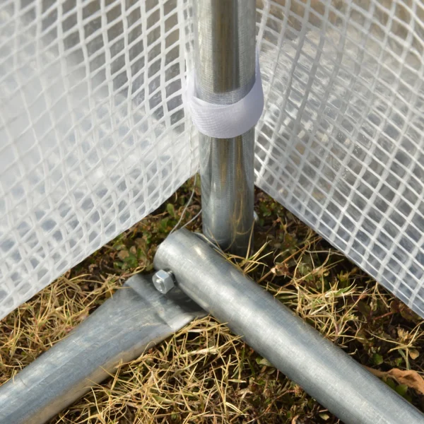 Kas foliekas 3,97 x 3,02 x 2 m met uv bescherming, winddichte tomatenkas met zijdeur van staal in wit 9