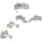Katten klimmuur set, 4 delig kattenmeubilair met treden, ladder, springtorens, krabpalen, speelbal, sisal, voor katten tot 5 kg, lichtgrijs 1