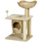 Katten krabpaal klein, 74 cm kattenboom met kattenhol, speelbal, indoor klimtoren met bed, krabmeubel voor katten tot 5 kg, beige 1