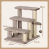Katten trap huisdier trap voor katten en honden 3 treden met krabpalen speelbal pluche bruin 45x40x48cm voor meer comfort 4