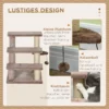 Katten trap huisdier trap voor katten en honden 3 treden met krabpalen speelbal pluche bruin 45x40x48cm voor meer comfort 6