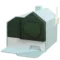 Kattenbak met bodempan, schep & filter, kaptoilet, lichtblauw, voor katten tot 5kg, 47x45x42cm 1