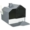 Kattenbak met kap, bodempan, schepje, filter voor katten tot 8kg wit+grijs 47x45x42cm 1