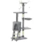 Kattenboom 134,2 cm hoog krabboom kattenkrabboom klimboom kat trap 4 speelgoed grijs+wit 1